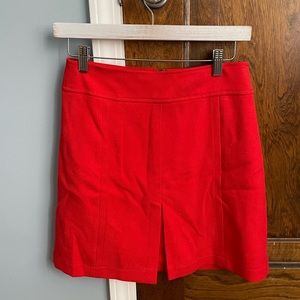 Loft coral red pleated skirt size 2 Petite